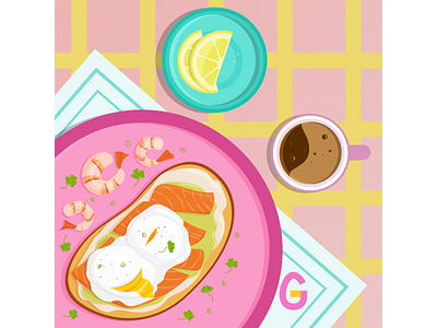 Illustration for Eggsellent branding breakfast design eggsellent foodillustration illustration vector