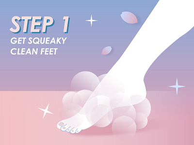 DIY Foot bath - Step 1 illustration vector