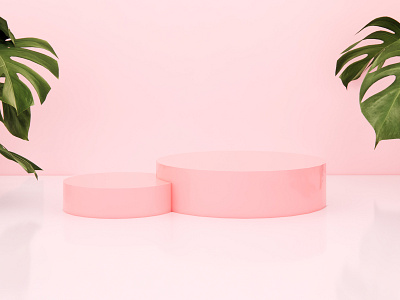 Rose Tropical 3D Podium Background 3d background branding graphic design
