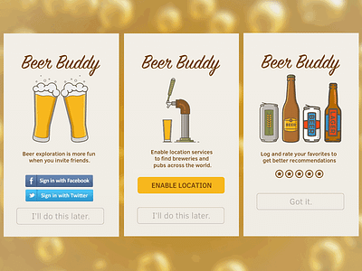 DailyUI #023 - Onboarding app beer clear sans daily ui iphone location tracking mobile onboarding signpainter social login
