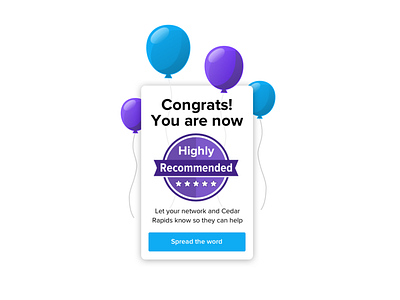 Highly Recommended alignable badge balloons celebration highly recommended