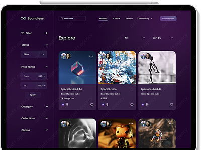 Boundless NFT Marketplace - Explore Page