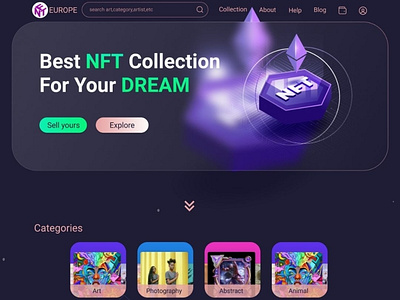 NFT market place 3d app application bitcoin blockchain crypto defi design dex illustration logo nft nft marketplace ui uiux ux