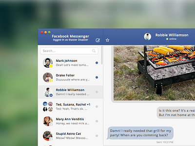 Facebook Messenger UI .Sketch Freebie facebook freebie messenger sketch