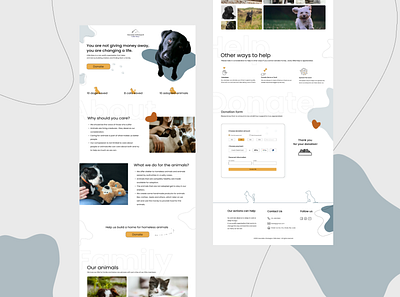 Non-Profit Organization Landing Page Design animal organization cat design dog landing page non profit ui