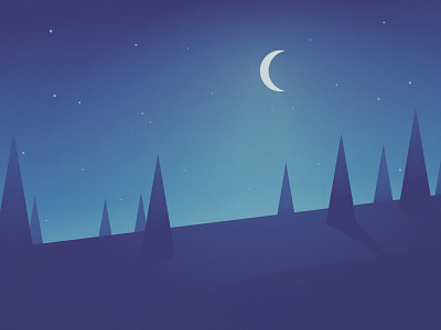 Night Slope christmas landscape minimal moon night