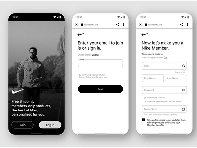 Nike app design