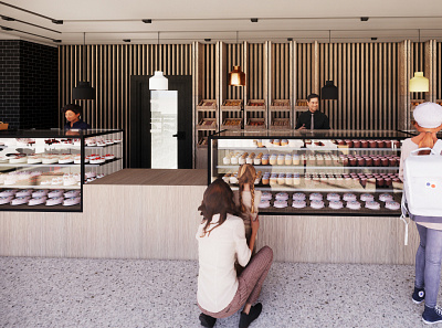 Pastry Shop 3d rendering commercial design pastry shop