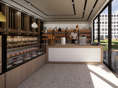Pastry Shop 3d rendering commercial design pastry shop