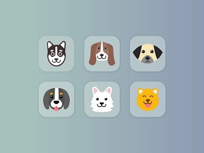 Daily UI #084 : Badges animal faces animals cute daily ui design dogs fun illustration light minimal playful puppies simple vector