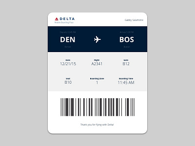 Daily UI #024 : Boarding Pass 024 airline boarding pass modern simplistic ui design