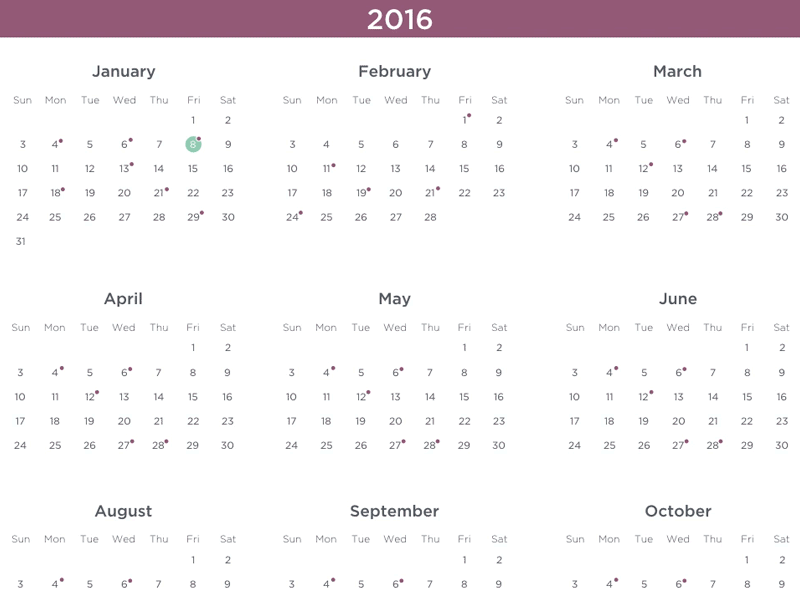 Daily UI #038 : Calendar App 038 animation calendar interface design