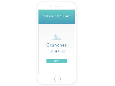 Daily UI #062 : Workout Of The Day minimal mobile app simple ui