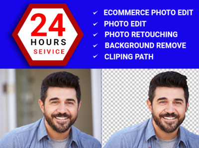 Photo retouching and background remove.