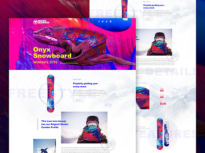 Onyx snowboard colorful interface landin gpage snowboard ui ux web webdesign