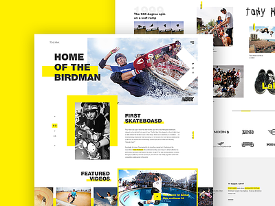Tony Hawk interfase page site sport ui ux web webdesign