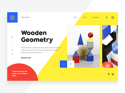 OBJEKT design geometric home page ui ux web webdesign website wood