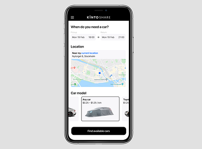 Kinto Share — Car sharing iOS application car sharing design kinto redesign ui ux