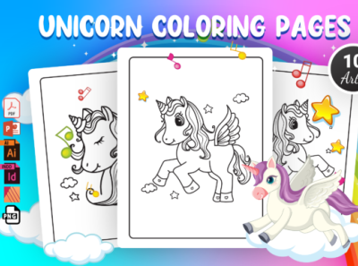 Unicorn Coloring Pages - KDP Interior