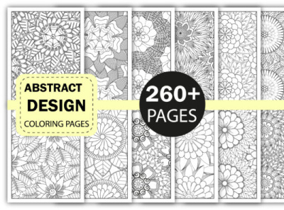260+ Abstract Coloring Pages Bundle -KDP ai design eps graphic design illustration svg or dxf cutting files ui