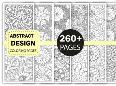 260+ Abstract Coloring Pages Bundle -KDP