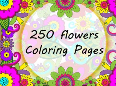 250+ Flowers Adult Coloring Pages-Bundle