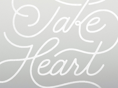 take heart heart ligatures mist script texture type typography