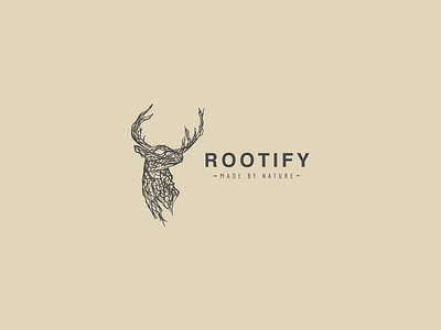 Rootify logo branding deer design logo stag