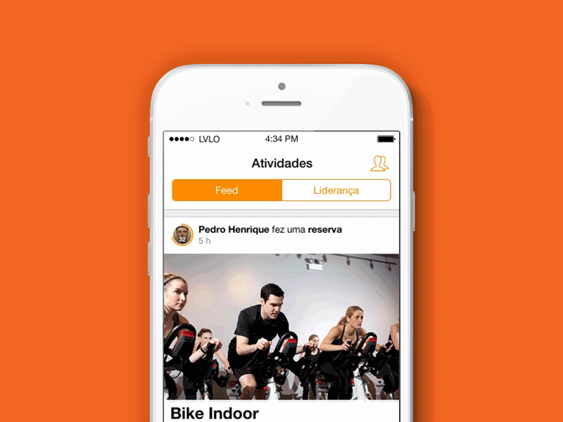 Lovelô's Fitness Feed animation feed fitness orange parallax photo principle prototype scroll ui ux