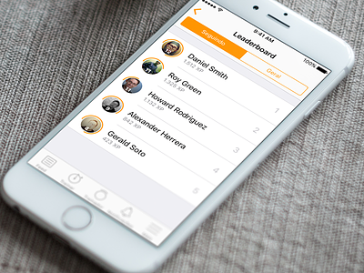 Lovelô's Leaderboard avatar ios iphone leaderboard list mobile orange points tabs ui user ux