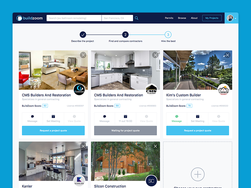 BuildZoom Redesign by George Leonardo on Dribbble