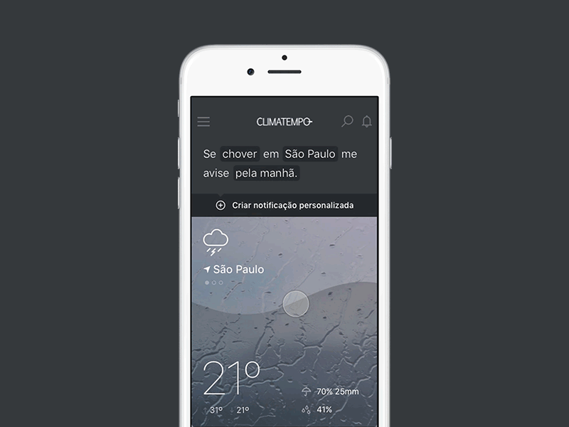 Weather App – Climatempo animation app interaction ios mobile notification principle weather