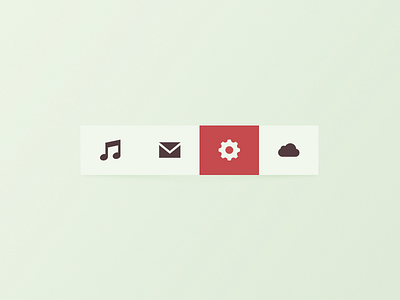 Toolbar Rebound clean flat freebie glyphs hover icons mail metro music psd rebound red toolbar