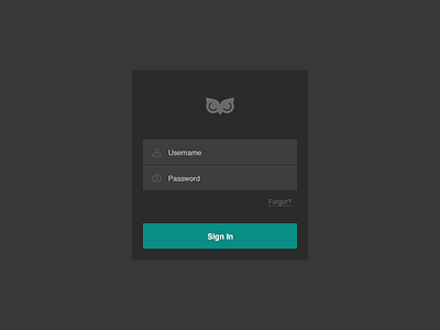 Sophie Login button clean dark flat form interface login minimal ui user window