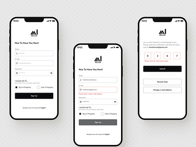 Sign Up Flow For Real Estate Application design figma mobile app mobile design real estate sign up ui uiux user flow