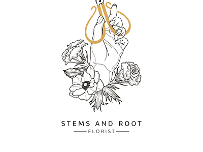 Stems and Root Logo branding illustration logo