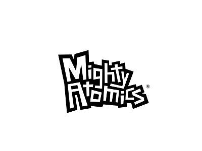 Mighty Atomics logo 50s album artwork bespoke branding design lettering logo logodesign logotype music rock and roll surfer typogaphy