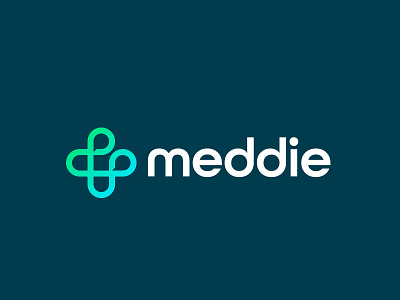 Meddie logo application branding gradient logo logodesign logotype medical app medicine rebrand typography