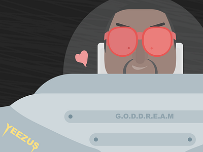 Some Progress on Mr. West Spaceship character flat flat design illustration kanye west life of pablo material material palette tlop ultra light beam vector vector art