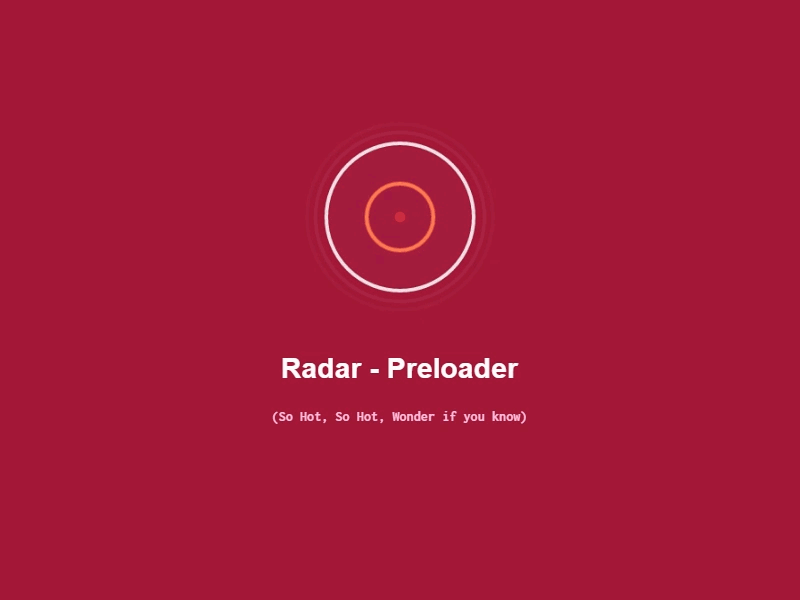 Radar Loader - Red w/ CSS animation css design interaction loader material motion preloader prototype ui ux web