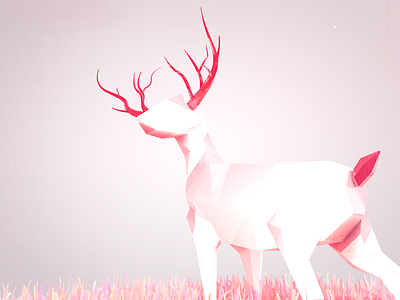 Fuck it. Deer Have Red Antlers and Red Tails. Fact. animal animals c4d cinema 4d deer low poly lowpoly nature stylized