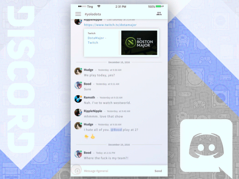 UI/UX Concept - Discord after effects app chat concept discord flow motion principle for mac ui user experience user interface ux