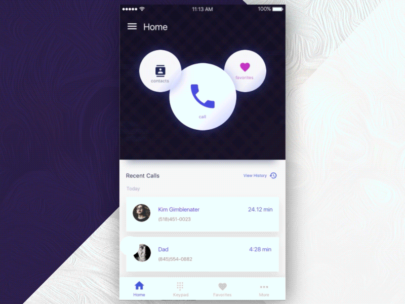 Dial Up Concept - Dark UI after effects app concept dial flow motion phone principle for mac ui user experience user interface ux