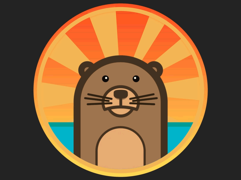 Otter today animation badge illustration otter otters sunshine