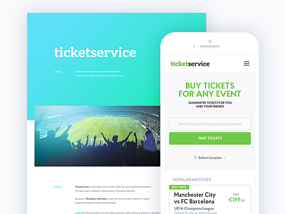 TicketServise mobile ticket ui