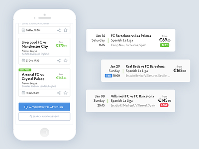 TicketService. UI elements football mobile ticket ui ux