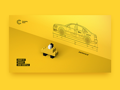 K.I.S.S. | Taxi c4d key visual kv lego minimalism simple