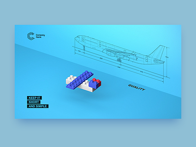 K.I.S.S. | Plane c4d key visual kv lego minimalism simple
