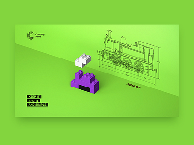 K.I.S.S. | Locomotive c4d key visual kv lego minimalism simple