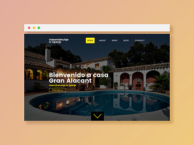 Holiday in Spain gradient holiday one page orange photoshop responsive spain ui ux website wordpress yellow